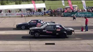 BMW 325i E30 Turbo vs 1000+hp Buick GN Turbo 1/4 mile drag race