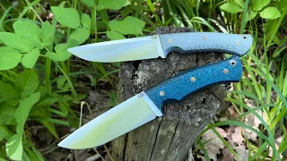 Два авторских ножа Ирбис - сталь S390 - карбон | Two author's knives Irbis - steel S390 - carbon