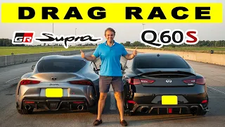 2021 Toyota Supra GR vs Infiniti Q60S, comparison, drag and roll!