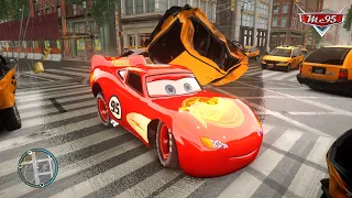 Crazy Rayo Lightning McQueen Car Crashes Ep.24 - GTA 4