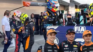 Max Verstappen congratulates Lando Norris & Oscar Piastri after mega lap in Qualifying #JapaneseGP