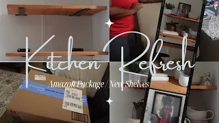 Putting Up And Decorating New Kitchen Shelves/ Amazon Package Haul