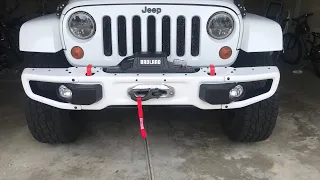 Mounting Harbor Freight Apex Badland winch on 2013 wrangler JKU with 10th anniv Rubicon steel bumper