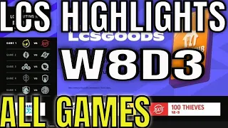 LCS Highlights ALL GAMES W8D3 Spring 2022 | Week 8 Day 3 (Includes Tie Breakers & Playoff brackets)