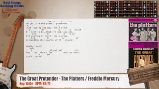 🎸 The Great Pretender - The Platters / Freddie Mercury Guitar Backing Track with chords and lyrics