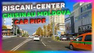 From the Riscani District to the Center District. Chisinau. Moldova. Car Ride. Travel Guid. 4k