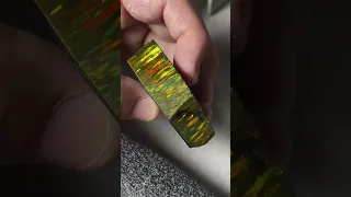 Gold Lab Grown Opal one year in the growth process cutting polishing #shorts