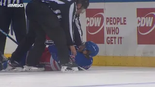 Jean-Gabriel Pageau Knocks Down Brendan Lemieux At End Of 2nd Period