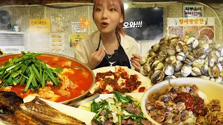 Cockle bibimbap and hearty pork tofu soup Mukbang!No matter how much meat I eat, it doesn't decrease