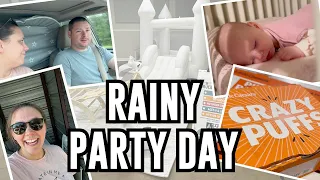 Our First Party Rental | Little Caesars Crazy Puffs | Rainy Rainy Day