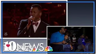 Chris Blue's family watches his Voice Live Playoffs performance