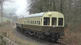 GWR Autocoaches on the South Devon Railway February 2019 in close up.