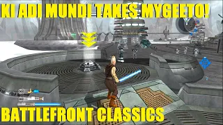Ki Adi Mundi assaulting Mygeeto! Battlefront classic collection! Multiplayer is SOOO BUGGY!