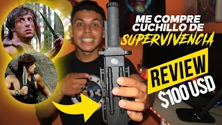 REVIEW DE CUCHILLO DE SUPERVIVENCIA | Me Compre El Cuchillo De Rambo😱😱😱😱