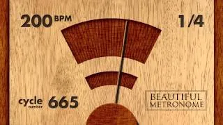 200 BPM 1/4 Wood Metronome HD