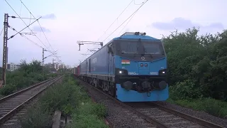 India's Most Powerful Locomotive in action: WAG-12B (12000HP) with Container Rake in Mumbai!