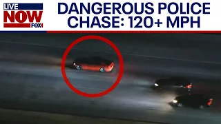 High-speed police chase: Driver hits 120+ mph before bailing on foot | LiveNOW from FOX