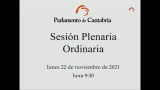 Sesión Plenaria ordinaria del 22 de noviembre de 2021.