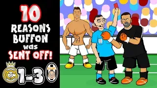 🔴10 REASONS BUFFON WAS SENT OFF!🔴 (Real Madrid vs Juventus 1-3 Parody Goals Highlights Red Card)