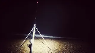 UK BEACH FISHING - A COLD WINDY ROUGH OLD NIGHT IN EASTBOURNE - EAST SUSSEX