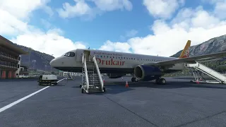 MSFS Fenix A320 Paro Bhutan RWY 15 Approach [Hard Landing]