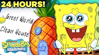 24 Hours Inside SpongeBob's House! 🍍 An Entire Day at the Pineapple