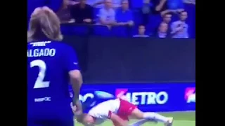 Carlos Puyol Horror Tackle on Phil Neville