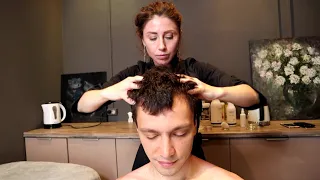 ASMR Intense oil head and neck massage in Moscow (training)