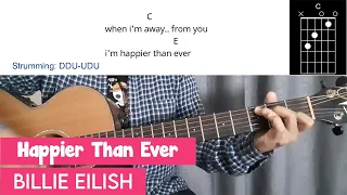 Happier Than Ever - Billie Eilish | Easy Guitar Tutorial With Chords Lyrics | Guitar Play Along