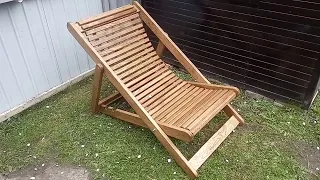 Folding wooden deck chair/Складной деревянный шезлонг