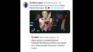 WHAT DOES IT MEAN TEOFIMO LOPEZ IS A WBO SUPER CHAMP? CAN FIGHT FOR TITE AT 135 OR 147 ESNEWS