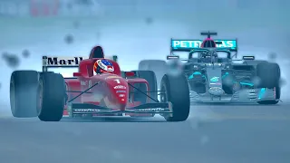 Mercedes F1 2020 vs Ferrari F1 1996 at Imola Rain GP