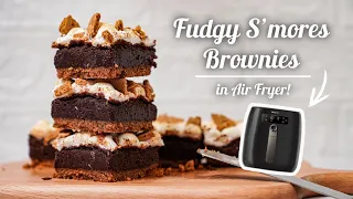 THE BEST Air Fryer S'MORES FUDGY BROWNIES | Easy and Delicious Air Fryer Dessert Recipe | 4K