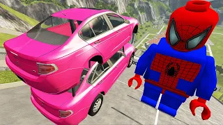 Cars Jumping Into Giant Lego Toy – BeamNG.Drive