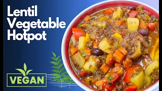 How To Make Lentil Stew | Brown Lentil Veggie Hot Pot | Vegan