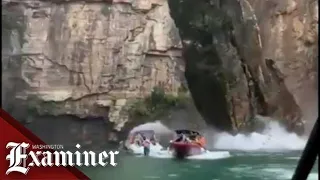 Dramatic video shows cliff collapse in Brazil, killing 10
