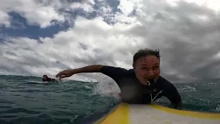 May 8, 2024 Pre-Mothers Day Swell at High Tide surfing Pops in Waikiki