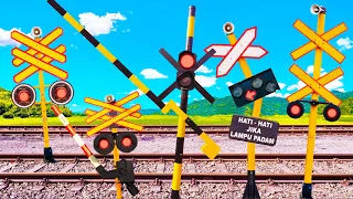 【踏切アニメ】遮断機を持つことが面倒くさいふみきりカンカン😂😂😂Railroad Crossing That Sets Down Its Barrier and Leaves!!