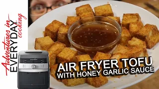 Air Fryer Tofu with Honey Garlic Sauce - Adventures in Everyday Cooking
