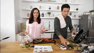 Tessa Virtue and Scott Moir cooking with HelloFresh