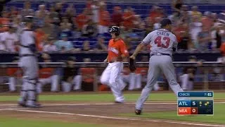 ATL@MIA: Gordon drives in Mathis in the 6th inning