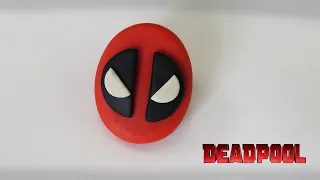 🔴 DIY How to Make DEADPOOL Mask - Easy Polymer Clay, Plastilina and Fondant Cakes Tutorial