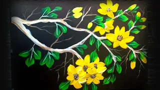 Simple Flowers Drawing With Acrylic Paint For Beginners Tutorial @JKDRAWING-rr9tc