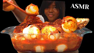 ASMR HARD BOILED EGG IN SPICY CAJUN BUTTER SAUCE & KING CRAB LEG MUKBANG | Eating sounds| No Talking