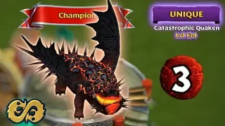 Champion Catastrophic Quaken (Unique Dragon) Max Level 134 Titan Mode | Dragons: Rise of Berk