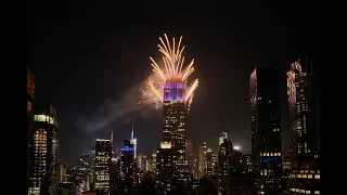 FIRST TIME EVER: Fireworks Launched from the EMPIRE STATE BUILDING in NYC!