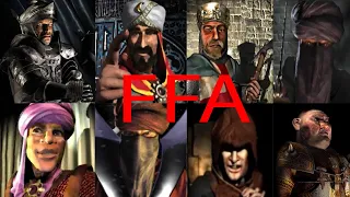 WOLF VS SALADIN VS LIONHEART VS EMIR VS WAZIR VS PIG VS ABBOT VS CALIPH | Stronghold Crusader FFA