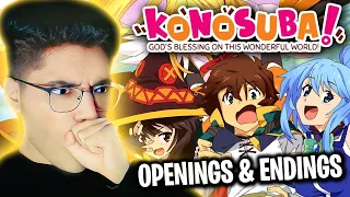 First Time "KONOSUBA" All Openings & Endings Reaction! | Anime OP Reaction