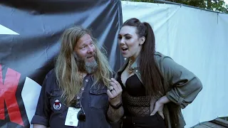 Finnish Magician Henri Kemppainen with Elize Ryd from Swedish heavy metal band Amaranthe.