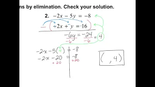 Math 8, 5.3:  Solving Systems of Linear Equations by Elimination